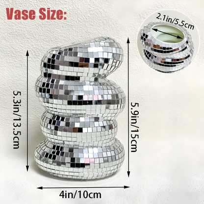 Decorative Vase Spiral Mirror Tiles Compact