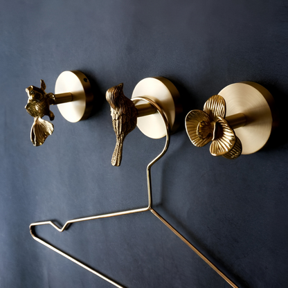 Decorative Wall Hook Three-Dimensional Animal Head Solid Copper