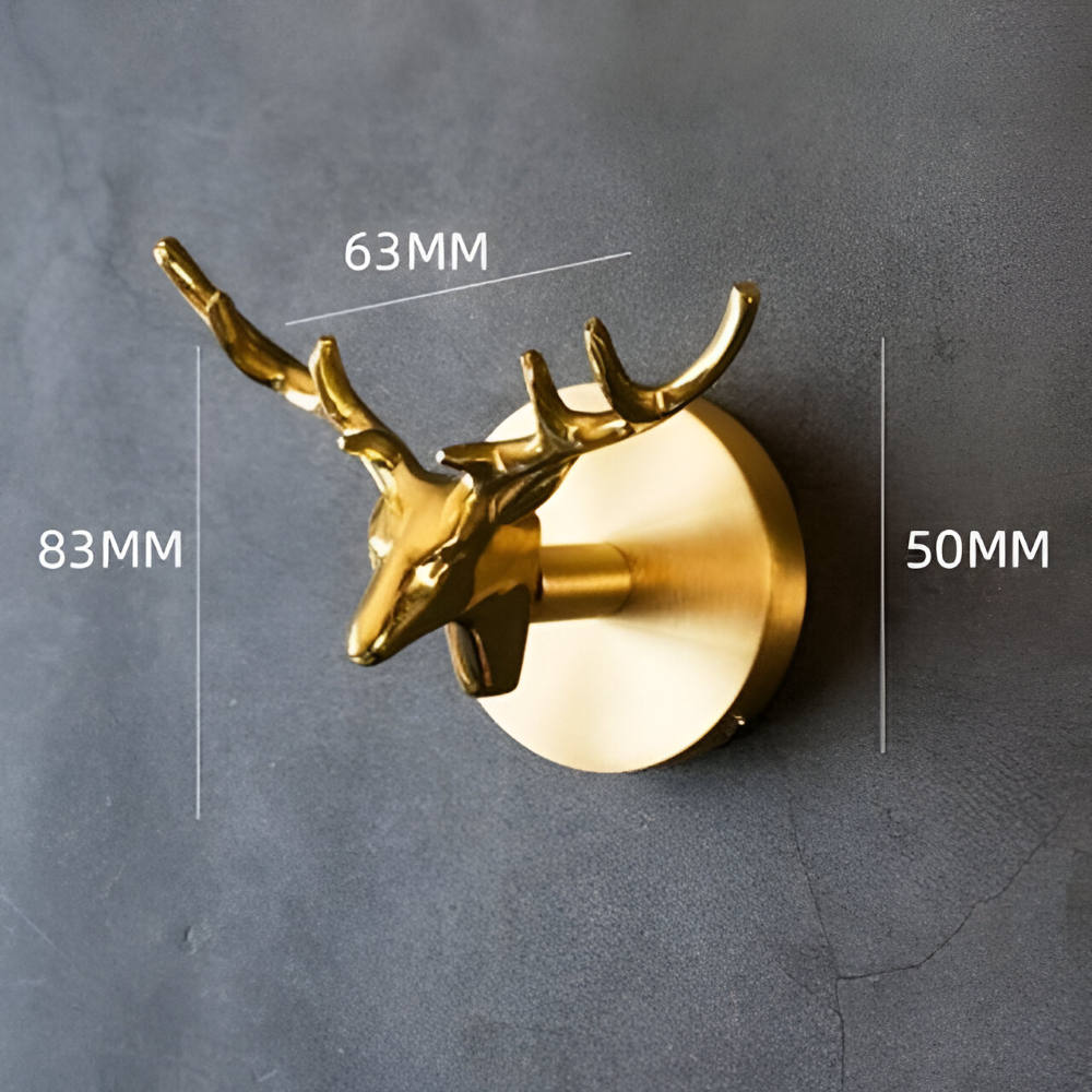 Decorative Wall Hook Three-Dimensional Animal Head Solid Copper
