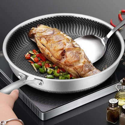 Deep Frying Pan Honeycomb Non-Stick With Glass Lid