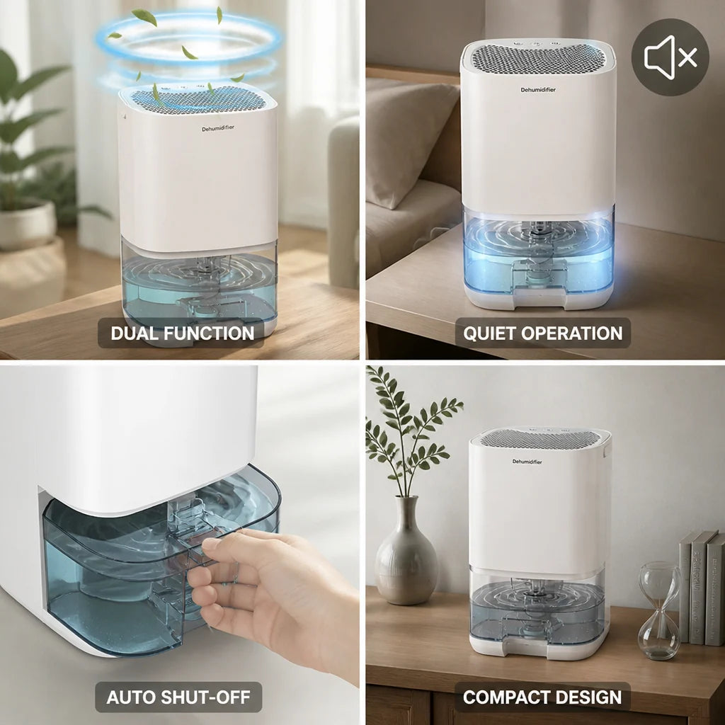 Dehumidifier & Air Purifier 2-In-1 Quiet Auto Shut-Off