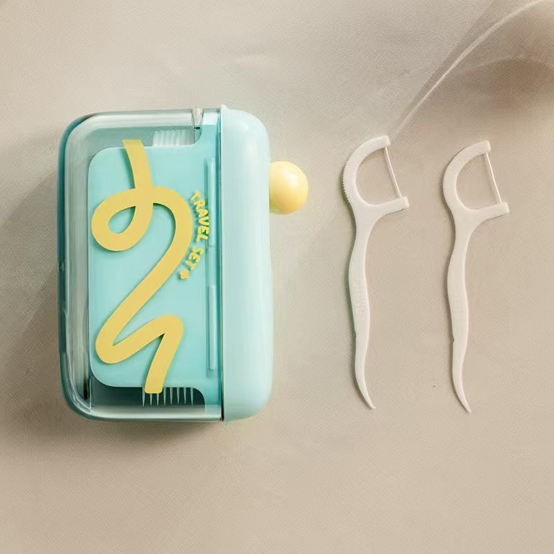 Dental Floss Dispenser Push-Button Dustproof Refillable