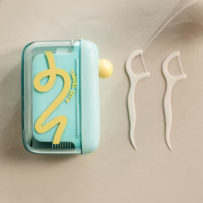 Dental Floss Dispenser Push-Button Dustproof Refillable