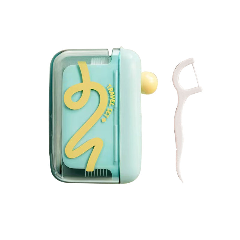 Dental Floss Dispenser Push-Button Dustproof Refillable
