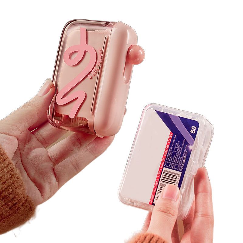 Dental Floss Dispenser Push-Button Dustproof Refillable