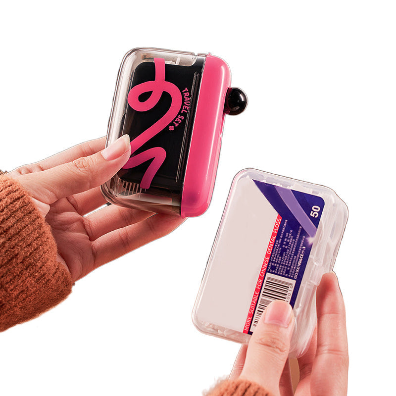 Dental Floss Dispenser Push-Button Dustproof Refillable