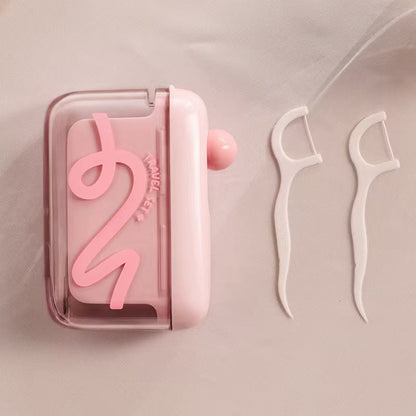 Dental Floss Dispenser Push-Button Dustproof Refillable