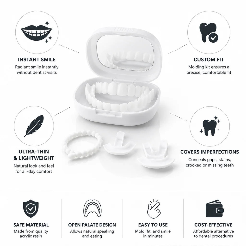 Dental Veneers Open Palate Upper & Lower Set