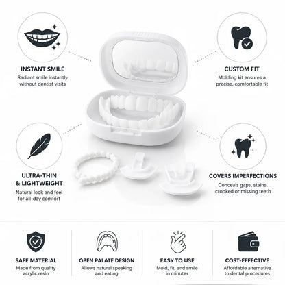 Dental Veneers Open Palate Upper & Lower Set