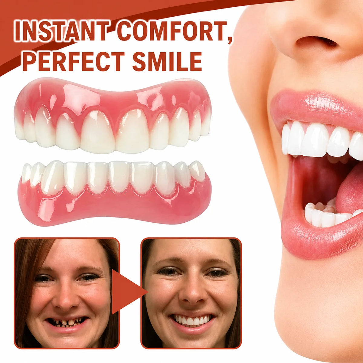 Denture Cushions Soft Silicone Adjustable Non-Slip Fit