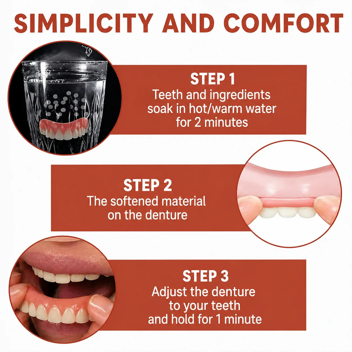 Denture Cushions Soft Silicone Adjustable Non-Slip Fit