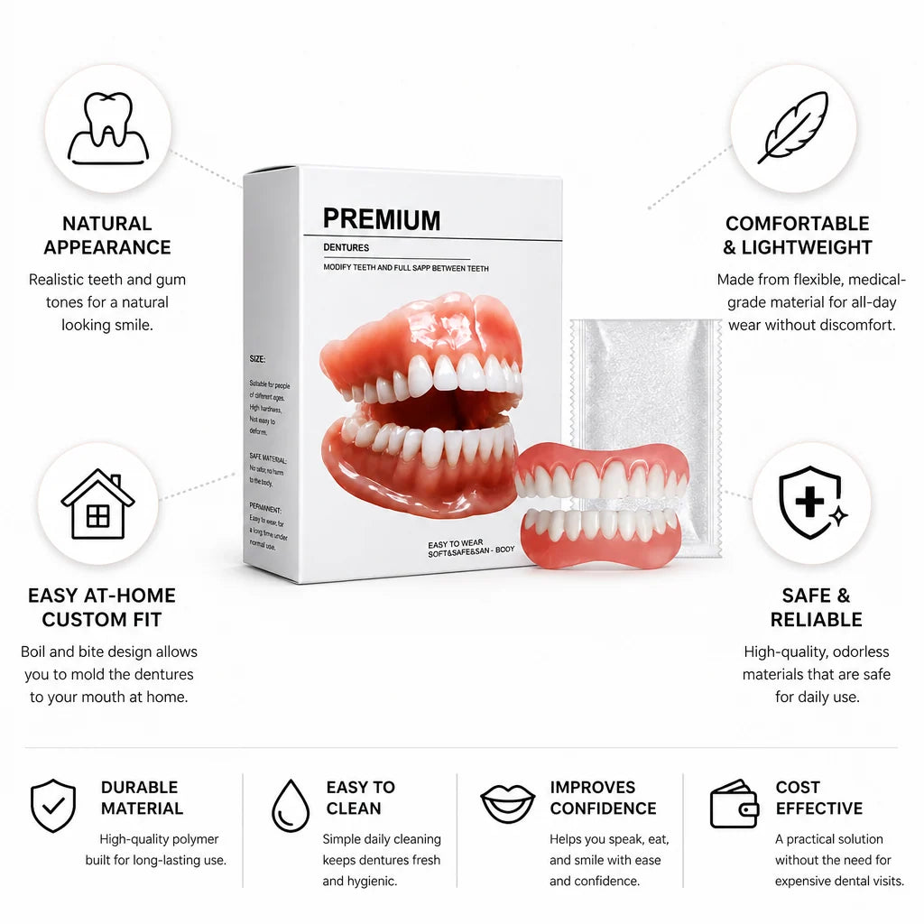 Denture Set Boil-and-Bite Upper & Lower Pair