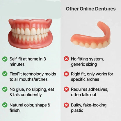Denture Set Flexible Cushion Grip Upper & Lower