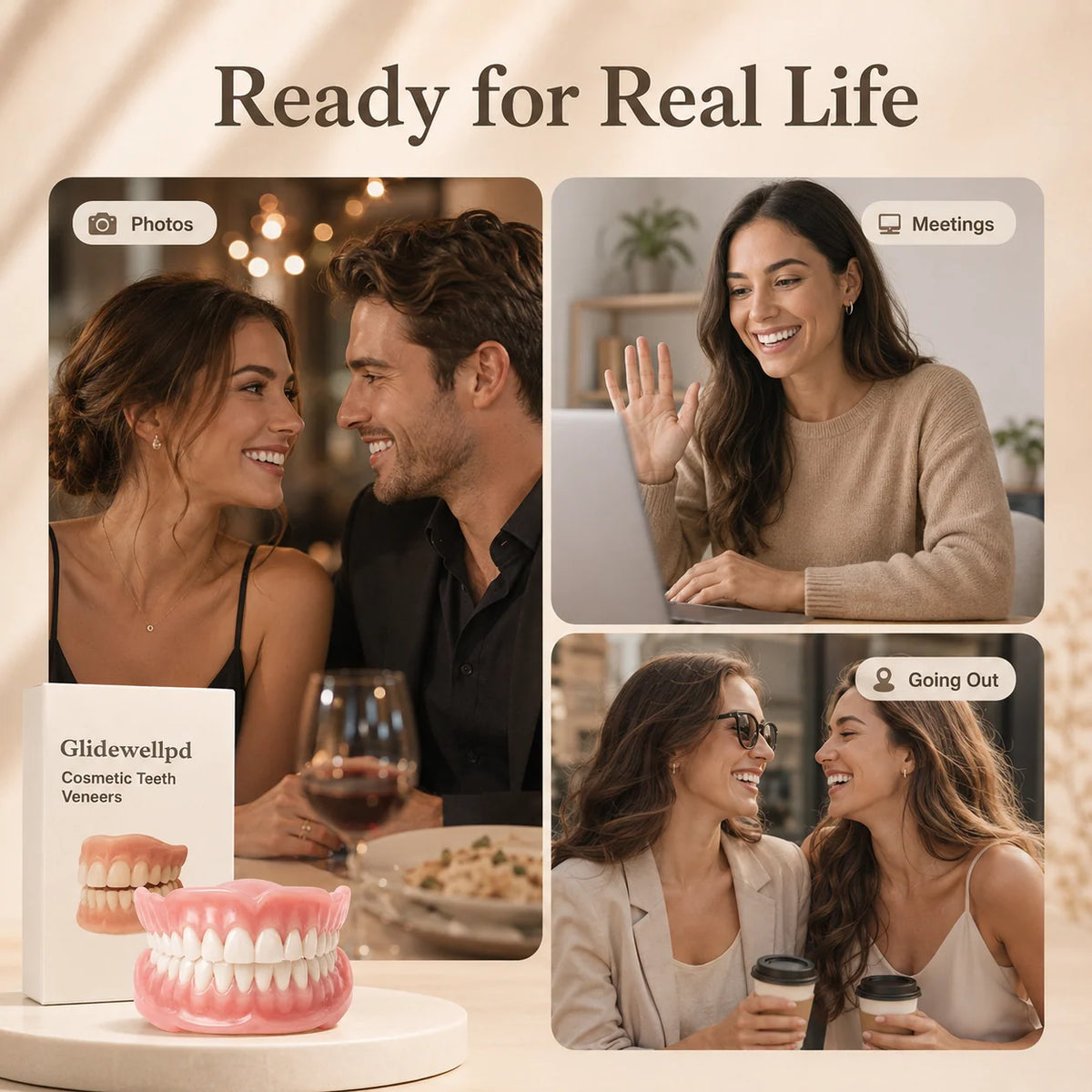 Denture Set Full Upper & Lower Adhesive-Free Suction Hold