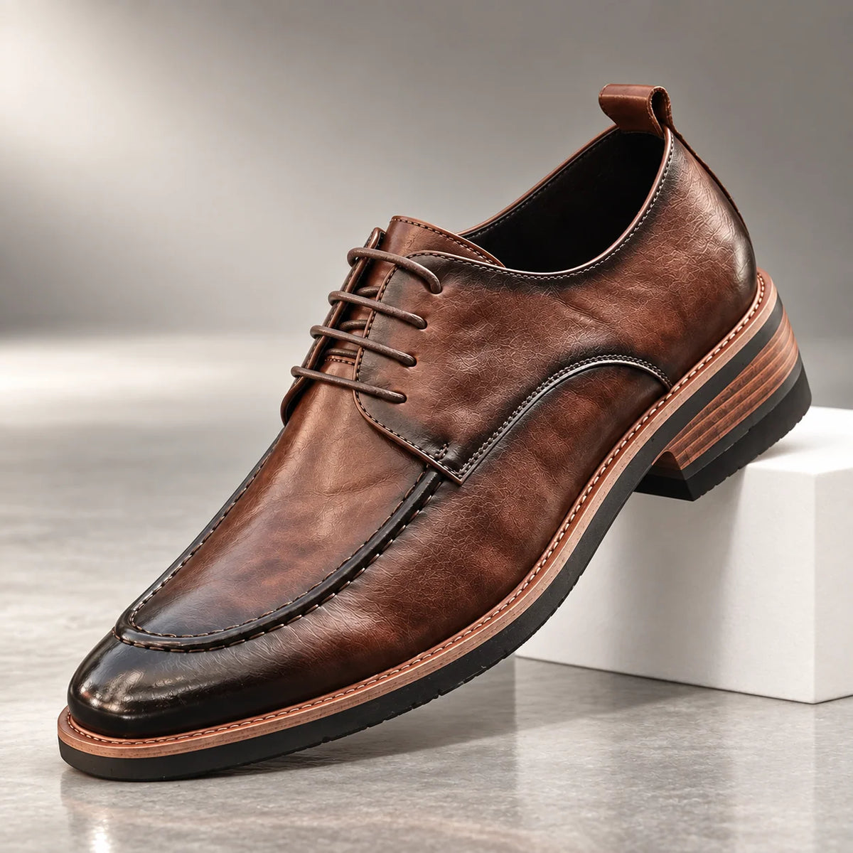 Derby Shoes Genuine Leather Cushioned Insole