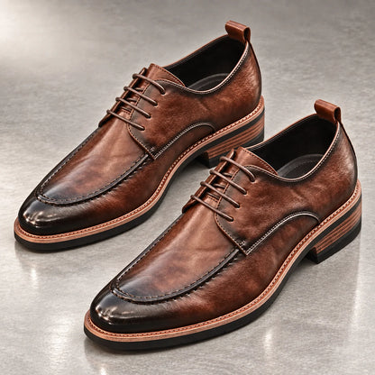 Derby Shoes Genuine Leather Cushioned Insole