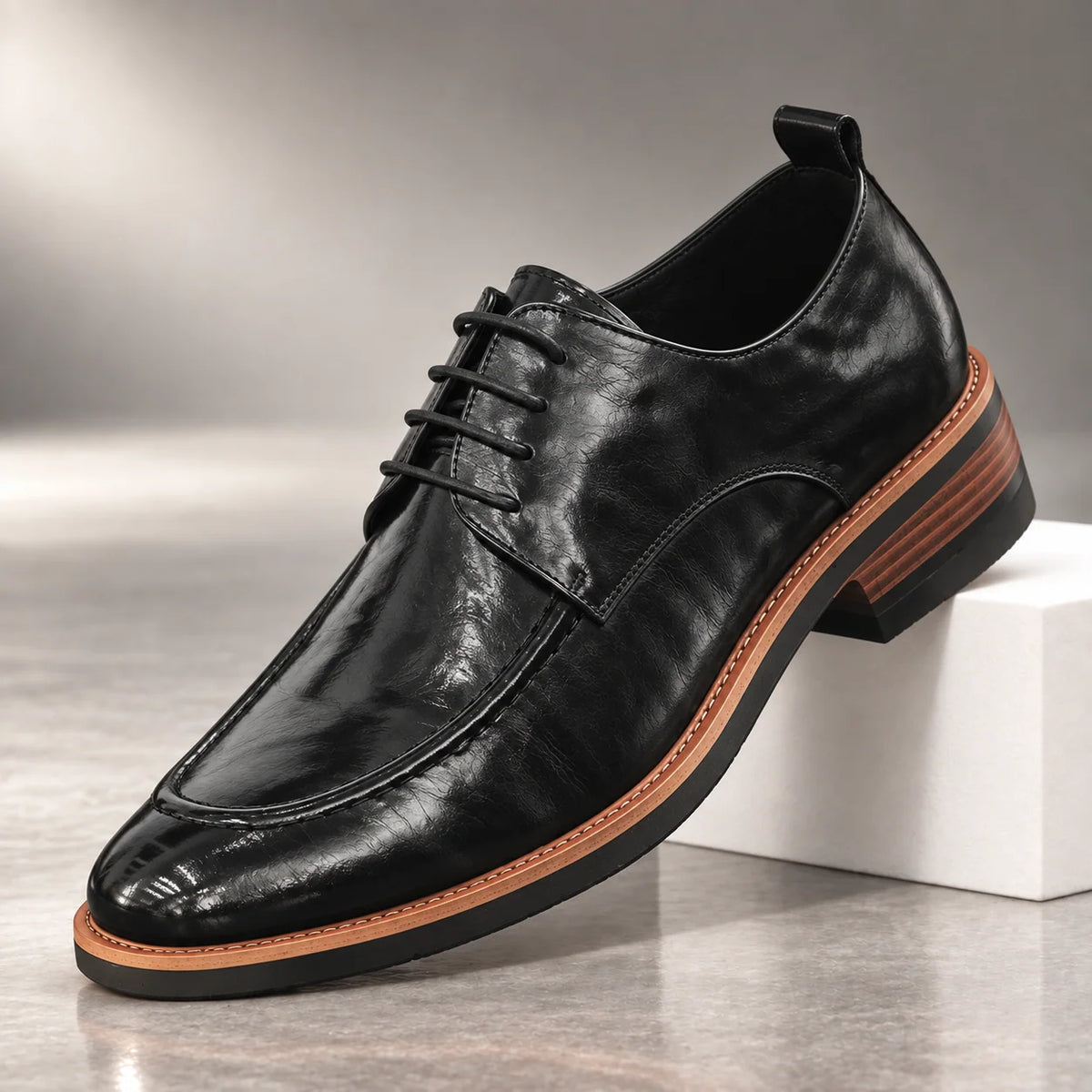 Derby Shoes Genuine Leather Cushioned Insole