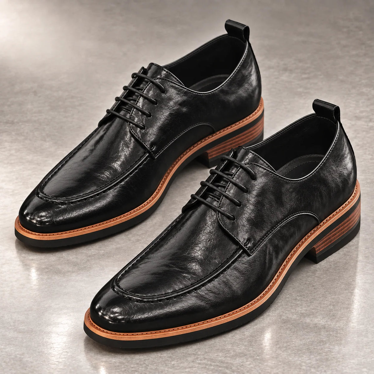 Derby Shoes Genuine Leather Cushioned Insole