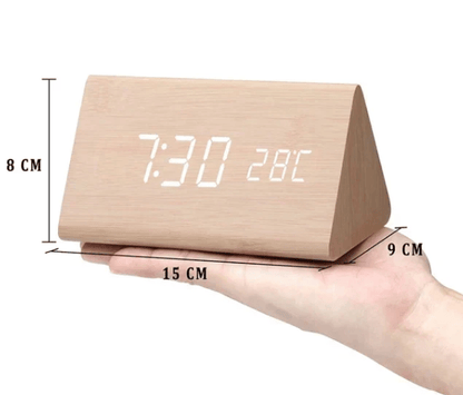 Desk Clock Voice-Activated LED Time & Temperature