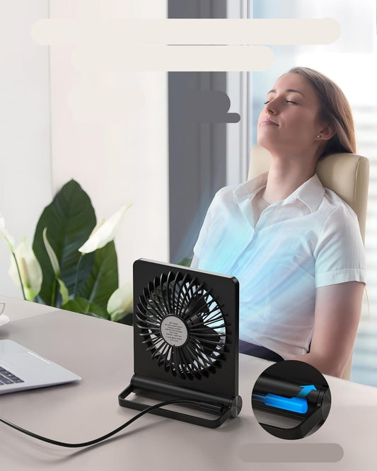 Desk Fan Ultra-Quiet USB Powered Adjustable Tilt