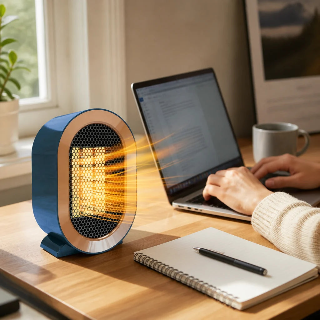 Desk Heater PTC Ceramic Fast Heat Tip-Over Protection