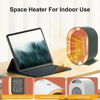 Desk Heater PTC Ceramic Fast Heat Tip-Over Protection