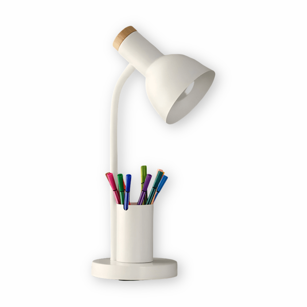 Desk Lamp Adjustable Head 3 Light Modes Pen Holder