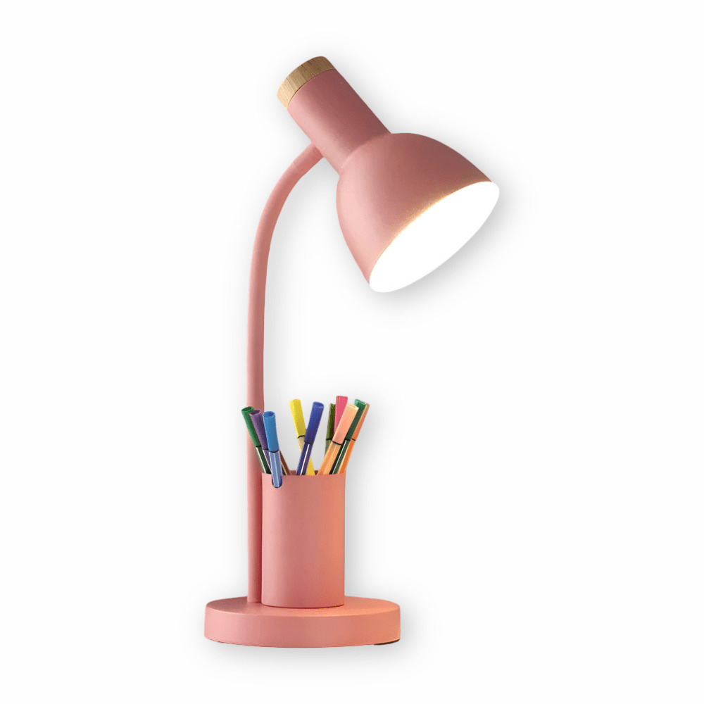 Desk Lamp Adjustable Head 3 Light Modes Pen Holder