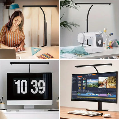 Desk Lamp Extra-Wide LED Panel Adjustable Color Modes & Dimming