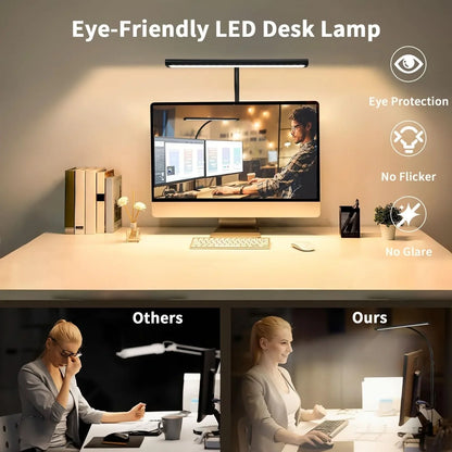 Desk Lamp Extra-Wide LED Panel Adjustable Color Modes & Dimming