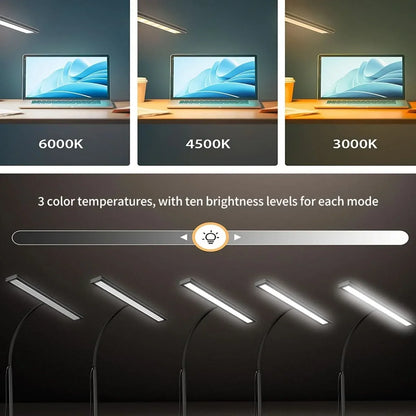 Desk Lamp Extra-Wide LED Panel Adjustable Color Modes & Dimming