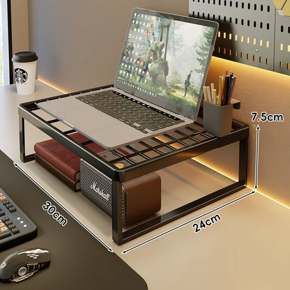 Desk Riser Shelf Steel Ventilated Grid Under-Shelf Storage