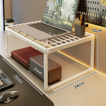 Desk Riser Shelf Steel Ventilated Grid Under-Shelf Storage