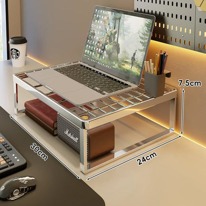 Desk Riser Shelf Steel Ventilated Grid Under-Shelf Storage