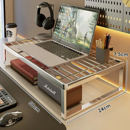 Desk Riser Shelf Steel Ventilated Grid Under-Shelf Storage