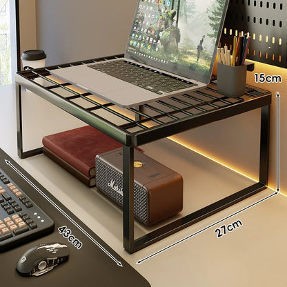 Desk Riser Shelf Steel Ventilated Grid Under-Shelf Storage