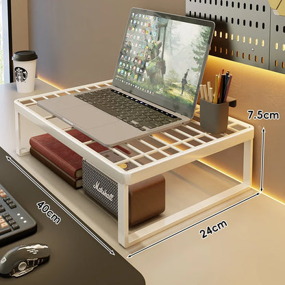 Desk Riser Shelf Steel Ventilated Grid Under-Shelf Storage