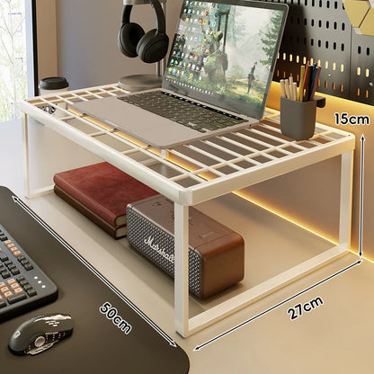 Desk Riser Shelf Steel Ventilated Grid Under-Shelf Storage