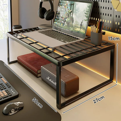Desk Riser Shelf Steel Ventilated Grid Under-Shelf Storage