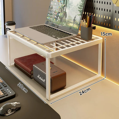Desk Riser Shelf Steel Ventilated Grid Under-Shelf Storage
