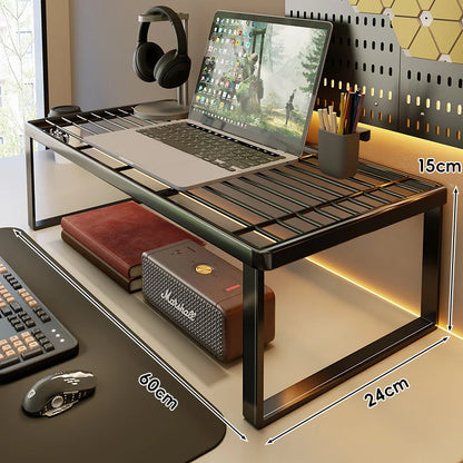 Desk Riser Shelf Steel Ventilated Grid Under-Shelf Storage