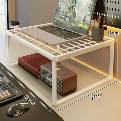 Desk Riser Shelf Steel Ventilated Grid Under-Shelf Storage