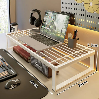 Desk Riser Shelf Steel Ventilated Grid Under-Shelf Storage