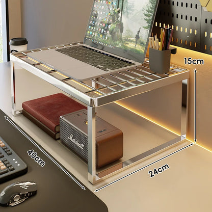 Desk Riser Shelf Steel Ventilated Grid Under-Shelf Storage
