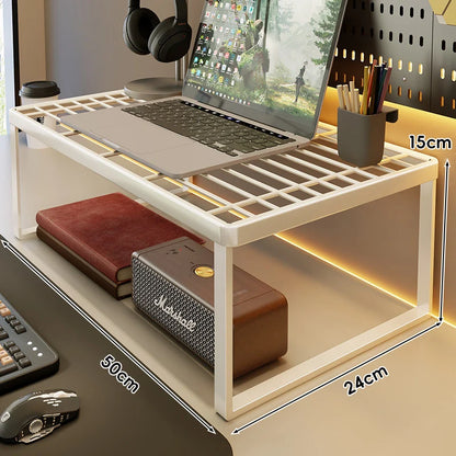 Desk Riser Shelf Steel Ventilated Grid Under-Shelf Storage