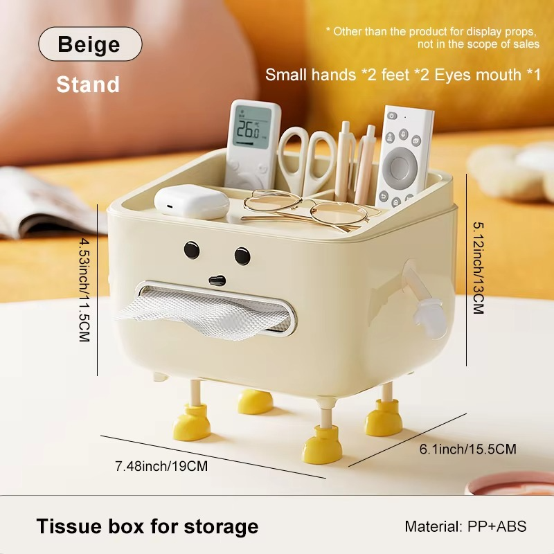 Desktop Organizer 4-Compartment Phone Stand & Paper Towel Dispenser