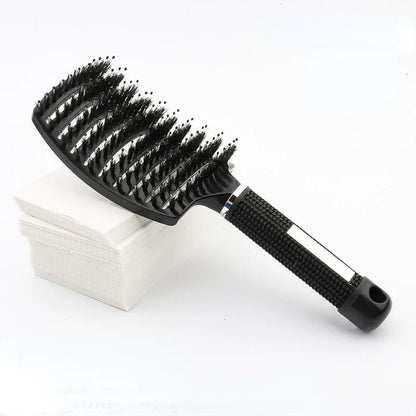 Detangling Hair Brush Curved Vent Boar & Nylon Bristles