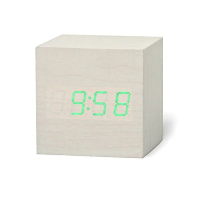 Digital Alarm Clock Compact Cube Time Date Temperature Display