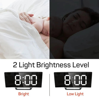 Digital Alarm Clock Large LED Display Silent Operation