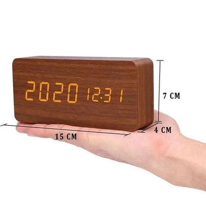 Digital Alarm Clock Silent LED Time & Temperature